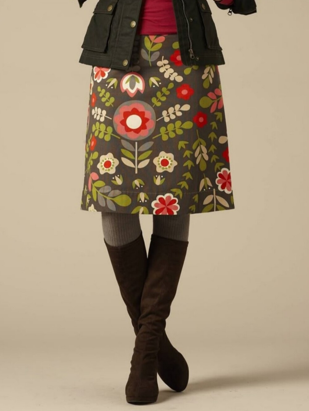 Miss Look Retro Floral Boho Midi